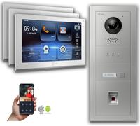 Interphone vidéo Goliath IP avec caméra et écran tactile d'empreintes digitales 10 pouces, couleur argent : 3 moniteurs : 10 pouces, couleur blanche : boîtier en saillie Nombre de moniteurs : 3 monite