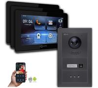 Interphone vidéo Goliath IP avec caméra pour maison individuelle Avis : 3 Écrans : 7 pouces Noir : Anthracite : Boîtier en saillie Nombre d'écrans : 3 Écrans Couleur des écrans : 7 pouces Noir Montage