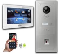 Interphone vidéo Goliath IP avec écran tactile d'empreintes digitales 7 pouces, couleur argent : 1 moniteur : 7 pouces, blanc : boîtier encastré Nombre de moniteurs : 1 moniteur Couleur du moniteur : 