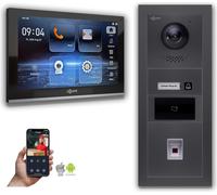 Interphone vidéo Goliath IP avec lecteur d'empreintes digitales RFID 10 pouces, couleur anthracite : 1 écran : 10 pouces, noir : boîtier encastré Nombre d'écrans : 1 écran Couleur de l'écran : 10 pouc