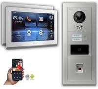 Interphone vidéo IP Goliath : 10 pouces, maison pour 2 familles, empreinte digitale, RFID, argent : 10 pouces, blanc : 4 ports POE : raccordement en saillie : 4 ports POE Couleur de l'écran : 10 pouce