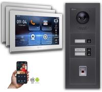 Interphone vidéo IP Goliath : 10 pouces, maison pour 3 familles, empreinte digitale, anthracite : 10 pouces, blanc : 4 ports POE : raccordement en saillie : 4 ports POE Couleur de l'écran : 10 pouces,