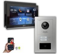 Interphone vidéo IP Goliath : 10 pouces pour maison bifamiliale, RFID, argent : 10 pouces noir : 4 ports POE : prise en saillie : 4 ports POE Couleur de l'écran : 10 pouces noir Montage : prise en sai