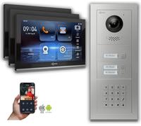 Interphone vidéo IP Goliath : 10 pouces pour maison de 3 logements, code numérique, argent : 10 pouces noir : 4 ports POE : prise en saillie : 4 ports POE Couleur de l'écran : 10 pouces noir Montage :