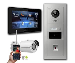 Interphone vidéo IP Goliath : 7 pouces 1 moniteur, RFID, empreintes digitales, caméra Wifi, argent : Boîte d'encastrement : 7 pouces en noir Sélection du moniteur : 7 pouces en noir Boîte de montage d