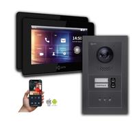 Interphone vidéo IP Goliath : écran 7 pouces pour maison bifamiliale, anthracite : 7 pouces noir : POE 4 ports : raccordement en saillie : POE 4 ports Couleur de l'écran : 7 pouces noir Montage : en s