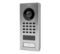 Interphone Vidéo IP Wifi D1101V - Portier Vidéo Édition Compacte 1 Bouton d'Appel et Vision Nocturne - Contrôle l'Accès à votre Domicile - Détecteur de Mouvement - Accessoires Inclus - Inox - Doorbird