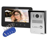 Interphone vidéo pour une famille INDI N ORNO OR-VID-VP-1069/B, couleur, écran LCD 7" ultraplat, contrôle automatique de la porte, 16 sonneries, fonction interphone, ouverture par badge de proximité,
