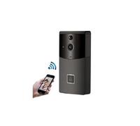 Interphone vidéo visiophone noir sans fil intelligent sonnette 720 p wifi caméra maison sécurité sûr, soutien pir détection / vision nocturne /