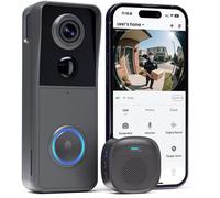 Interphone vidéo Wi-Fi avec caméra - Vision nocturne - Détecteurs de mouvement résistants à l'eau - Caméra de surveillance à usage domestique