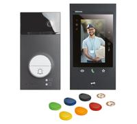 Interphone vidéo WiFi, à 2 fils, de couleur noire