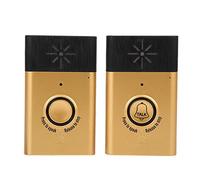 Interphone Vocal sans Fil Sonnettes parlées bidirectionnelles Kit d'interphone Sonnette domotique Système d'interphone intérieur/extérieur à LED(Gold)