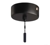 Interrupteur 2 voies en alliage pour plafonnier 6A Noir 2 m | Finition noire mate, cordon en nylon, poignée en aluminium, décoration de salle de bain moderne, support de plafond sûr