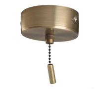 Interrupteur 2 voies pour plafonnier en alliage 6A (1,5 m laiton antique) | Finition noire mate, cordon en nylon, poignée en aluminium, décoration de salle de bain moderne, support de plafond sûr