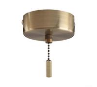 Interrupteur 2 voies pour plafonnier en alliage 6A (2 m, laiton antique) | Finition noire mate, cordon en nylon, poignée en aluminium, décoration de salle de bain moderne, support de plafond sûr
