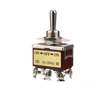 Interrupteur à Bascule 15A 250V AC Interrupteur à Levier ON-OFF-ON 3 Positions 6 Broches pour Voiture Bateau Équipement Industriel