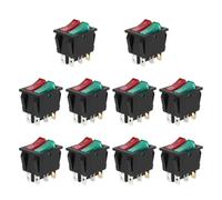 Interrupteur à Bascule 16a 250v 10 Pièces 6 Broches Kcd6 | Plastique, Retour Clair On/off, Résistance Thermique, Usage pour Plaques et Chauffages Électriques