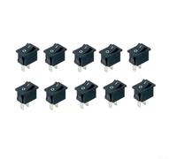 Interrupteur à bascule 2 broches pour montage sur panneau SPST, 125 V 6 A 250 V 3 A électrique, compact pour le bricolage, panneau de commande marine automobile, plastique noir métal