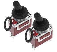 Interrupteur à Bascule Capuchon 2 Positions 250v 15a 2 Broches | Cuivre ABS Fer, Contrôle Simple Marche Arrêt, Montage Panneau pour Voiture Bateau et Accessoires 12v