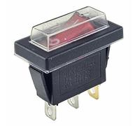 Interrupteur à bascule commutateur 3 positions, 3 pôles éclairé à 230 V 15 A avec couvercle étanche (1)