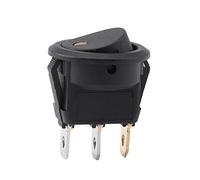 Interrupteur à Bascule DC 12V Commutateur de Contrôle On/Off Bouton Marche/Arrêt Rond avec LED Lumière Voyant Orange pour Camion Voiture Bateau