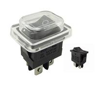 Interrupteur à bascule encastrable 19 x 13 mm, avec couvercle étanche, (4 broches) ON-OFF 250 V (2)
