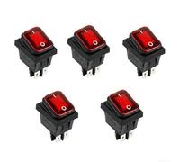 Interrupteur à bascule étanche 20 A 250 VAC DPST avec LED rouge IP67 Ouverture du panneau 30 x 22 mm Terminal à connexion rapide