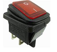 Interrupteurs à bascule étanches 2 pôles (4 broches) MARCHE-ARRÊT 250 V 16 A rouge éclairé (5)