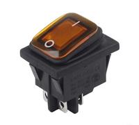 Interrupteur à bascule étanche IP67 20 A DPST rectangulaire pour Industr | Boîtier en plastique, 250 VAC, découpe de 30 x 22 mm, options jaune/vert/noir, idéal pour une utilisation marine et