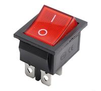 Interrupteur à bascule KCD4 en forme de bateau avec 4 broches et indicateur de lumière rouge pour le contrôle électronique de l'équipement (avec lumières)