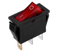Interrupteur a bascule OFF Lumineux Bipolaire 28x10mm 250V 15A ROUGE 3 Bornes