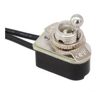 Interrupteur à bascule précâblé SPST On/Off, 250 V 6 A, coque en métal avec câble de 15 cm, IP20 anti-buée pour appareils électroniques, or ou argent (argent)