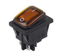 Interrupteur à bascule rectangulaire 20 A DPST avec bouton lumineux, étanche IP67, ouverture du panneau 30 x 22 mm, boîtier en plastique pour installations électriques industrielles, disponible en
