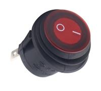 Interrupteur à Bascule Rond à 3 Broches ON/OFF avec Voyant Rouge, 12VDC 20MM, Universel pour Voiture, Bateau, Camion (5PCS)