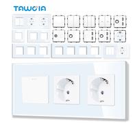 Interrupteur à bouton mécanique TAWOIA, prise TV SAT CAT5 RJ45, prise USB Type-C, prises électriques EU françaises 20W, pièces fonctionnelles DIY, combinaison libre