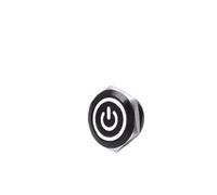 Interrupteur à bouton métallique, coque métallique, 12/16/19/22mm, tête plate étanche avec lumière LED d'alimentation instantanée 1NO 6V 24V(White,16MM_MOMENTARY_3-6V)