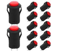 Interrupteur à Bouton-poussoir 12mm 12 Pièces Autobloquant Rouge | Contrôle Industriel Précis, Installation Rapide Étanche, Compatibilité Standard, Plastique et Fer, Arrêt D'urgence