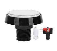 Interrupteur à bouton-poussoir,12V 10A 60 mm gros interrupteurs à bouton-poussoir rond à bouton plat avec lumière LED Interrupteur à 3 pieds Machine de jeu Interrupteur à bouton pour le jeu(blanc)