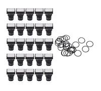 Interrupteur à Bouton - Poussoir 25 Pièces, AC DC 24V 5A avec Voyant Lumineux, Kit d'Accessoires - Matériau ABS Durable, Installation Facile pour Équipements Industriels