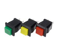 Interrupteur à bouton-poussoir carré, mode ON-OFF momentané et verrouillage, 2A 250V/4A 125V AC, for contrôle industriel, circuit DIY (Each color 1pc,Locking)