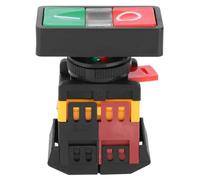 Interrupteur à Bouton-Poussoir Double, Interrupteur à Bouton AS-22/25N avec Bouton Momentané Marche/Arrêt de La Lumière LED 73 x 55 x 28 mm 24V/220V/380V(220V)