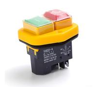 Interrupteur à bouton-poussoir EasyByMall KJD17B AC220V 18A étanche magnétique pour équipement mécanique, 4 broches, IP55, 5E4