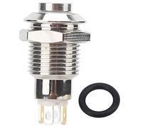 Interrupteur à bouton-poussoir étanche en métal de 10 mm, interrupteur de démarrage autobloquant avec corps en acier inoxydable et voyant lumineux rouge 3 V (Verte)