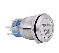 Interrupteur À Bouton-poussoir, Keenso DC 12 V LED Commutateur d'Allumage Commutateur de Démarrage Moteur de Voiture Universel (Silver)