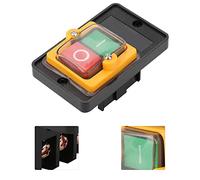 Interrupteur à Bouton-poussoir Marche/arrêt étanche AC220V/380V 10A Auto-verrouillage Interrupteur de Perceuse de Banc de de Réinitialisation Automatique pour Perceuse à Colonne, Scies