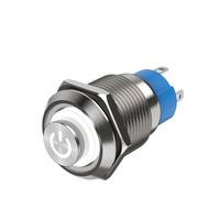 Interrupteur À Bouton-poussoir Métallique 12mm Impulsionnel À Verrouillage | Bouton d'alimentation PC marche/arrêt étanche 12 V 220 V(High Head Ring Power,RED_MOMENTARY SELF-RESET_12V DC)