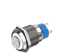 Interrupteur À Bouton-poussoir Métallique 12mm Impulsionnel À Verrouillage | Bouton d'alimentation PC marche/arrêt étanche 12 V 220 V(High Head Ring LED,GREEN_MOMENTARY SELF-RESET_24V DC)