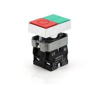 Interrupteur à bouton-poussoir momentané 22 mm 1NO1NC Bouton rouge + vert Interrupteur de contrôle industriel 220 V 5 A
