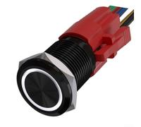 Interrupteur à bouton-poussoir momentané en métal 22 mm 12 V lumière LED auto-réinitialisation marche/arrêt avec contacts 1NO1NC pour électronique automobile (jaune)