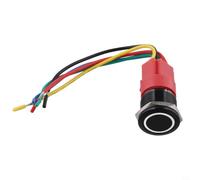 Interrupteur à bouton-poussoir momentané en métal 22 mm 12 V lumière LED auto-réinitialisation marche/arrêt avec contacts 1NO1NC pour électronique automobile (blanc)